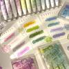 Set di 4 evidenziatori a scatto ad alta capacità, 4 colori, Marcatori blu/verde/viola sfumati, Marcatori fluorescenti, Evidenziatori per la protezione degli occhi