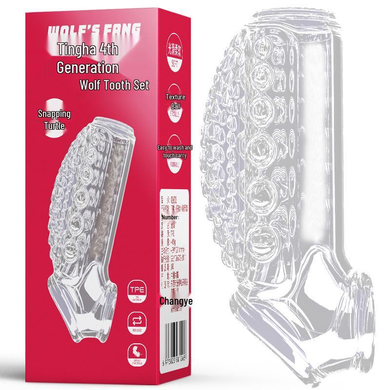 Men's Extra Thick Delaying Phallus Sleeve with Irregular Wolf Tooth Design