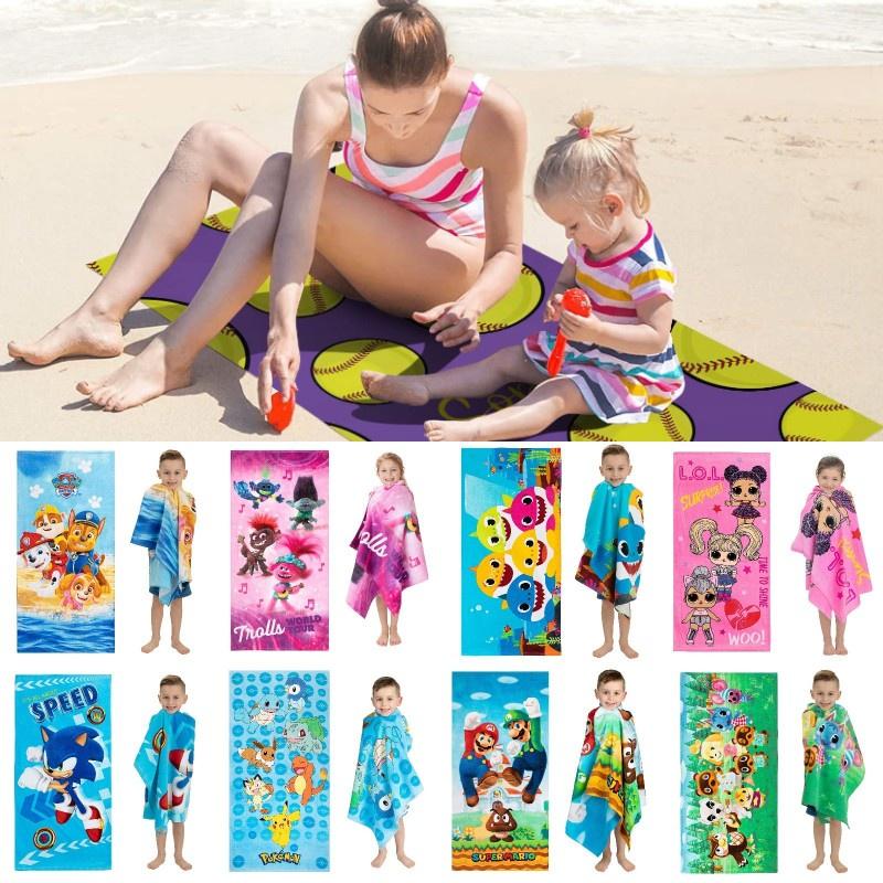 Boys Girls Pokemon Bath Towels Microfiber Beach Pool Swim Towel