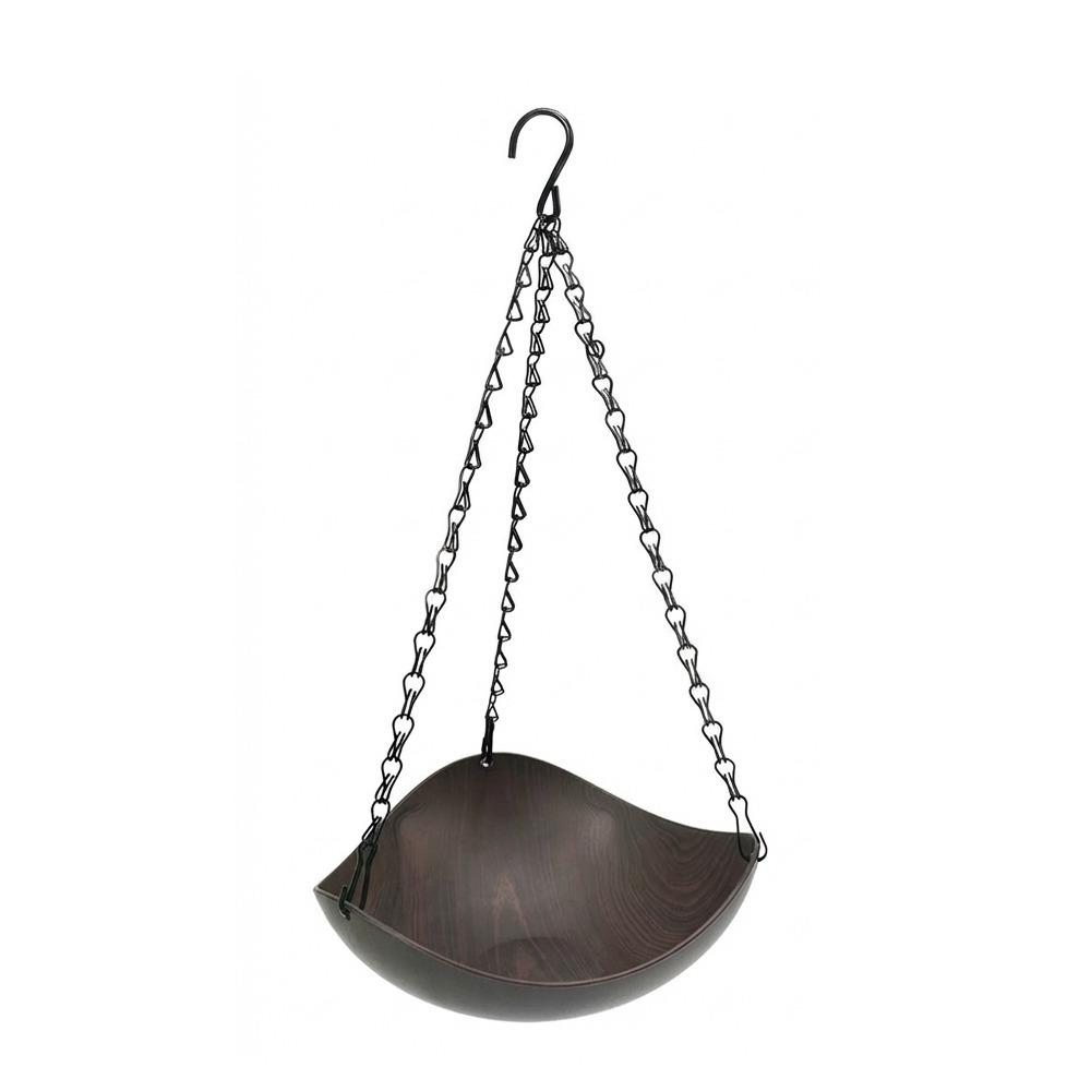 

Thickened Iron Chains Wood Grain Bird Feeders Retro Style Feeding Bowls Balconies кофейный