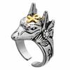 Simple Anubis Beast Cross Men and Women Rings Cross Design Animal Finger Rings Adjustable Jewelry Punk Fashion Jewelry