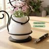 Cute Cat Shaped Metal Pen Holder With Non Slip Base Storage Cup For Home Office Stationery Organization