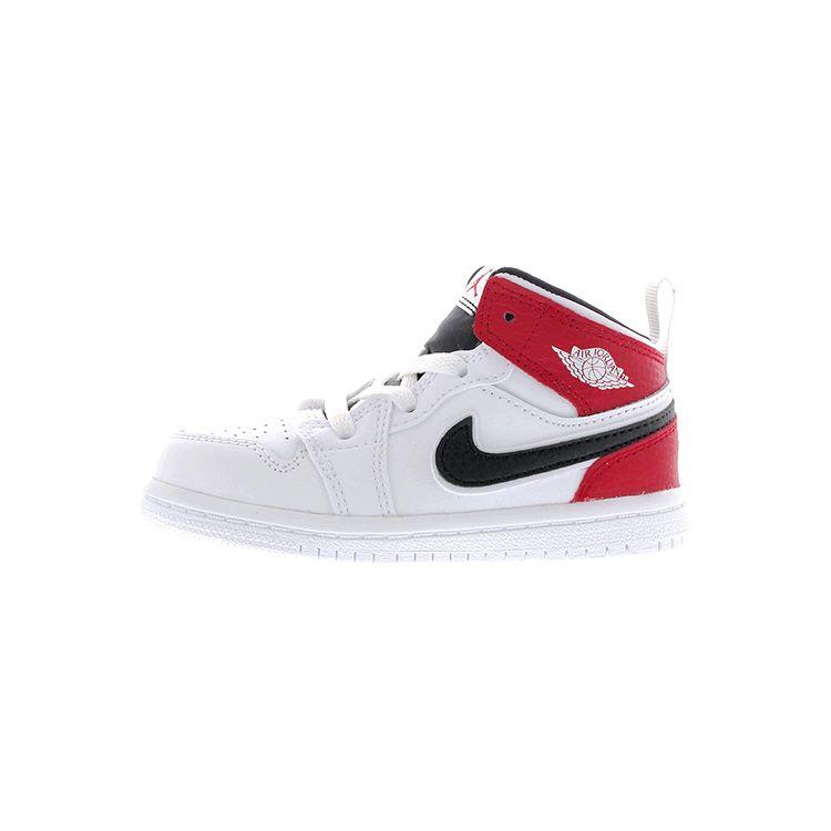 

Кроссовки Air Jordan 1 Mid TD White Gym Red Детские Черные 640735-116