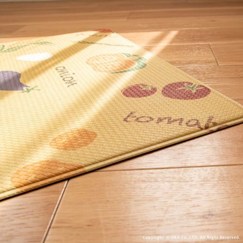 OKA Quick Wipeable Bathroom Mat, Approximately 45cm x 60cm, Gray (Moroccan) (Wipeable PVC)