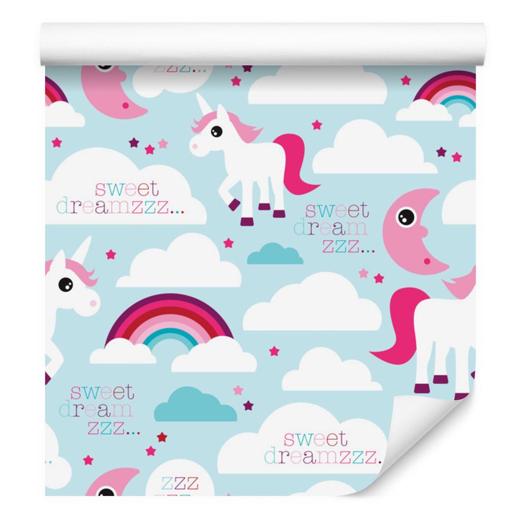 Unicorns, clouds, and rainbows wallpaper for living room and bedroom 50x1000