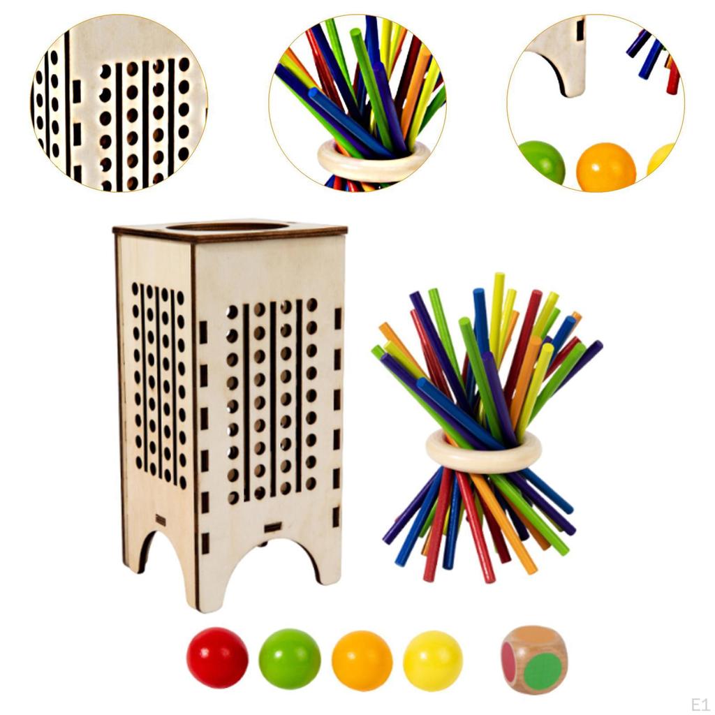 Wooden Board Game Sticks Dice Interactive Family Games Early Educational Toy Counting