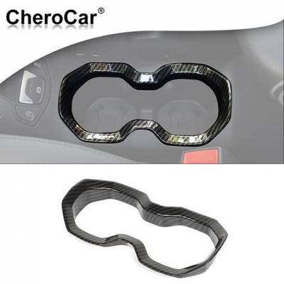 ??Front Cup Water Holder Cover Trim Decor for Jeep Renegade 2016-22 Carbon Fiber