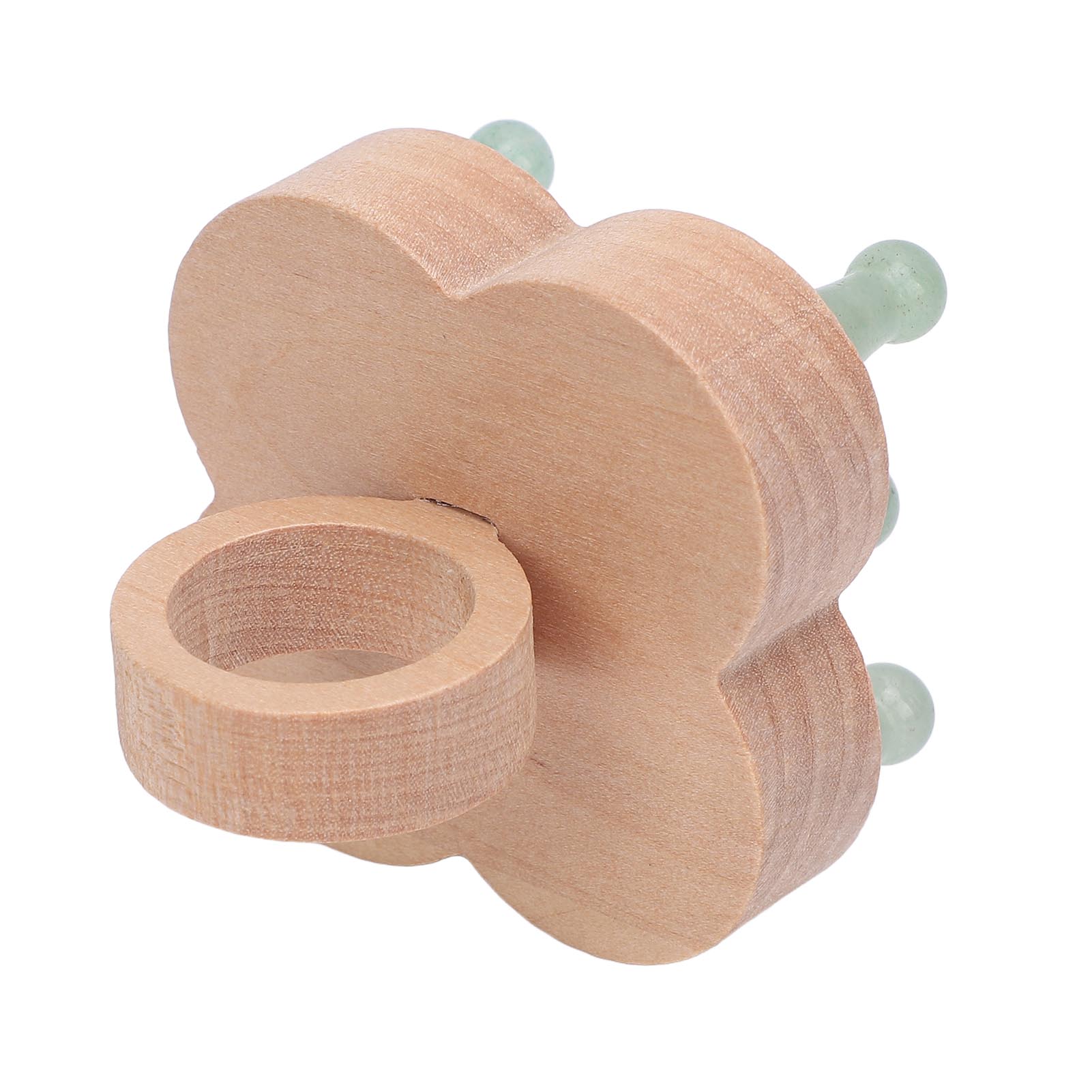 

Scalp Massager Wooden Stone Polished Teeth Scalp Massage Tool Ergonomic Portable Four Leaf Clover зелёный