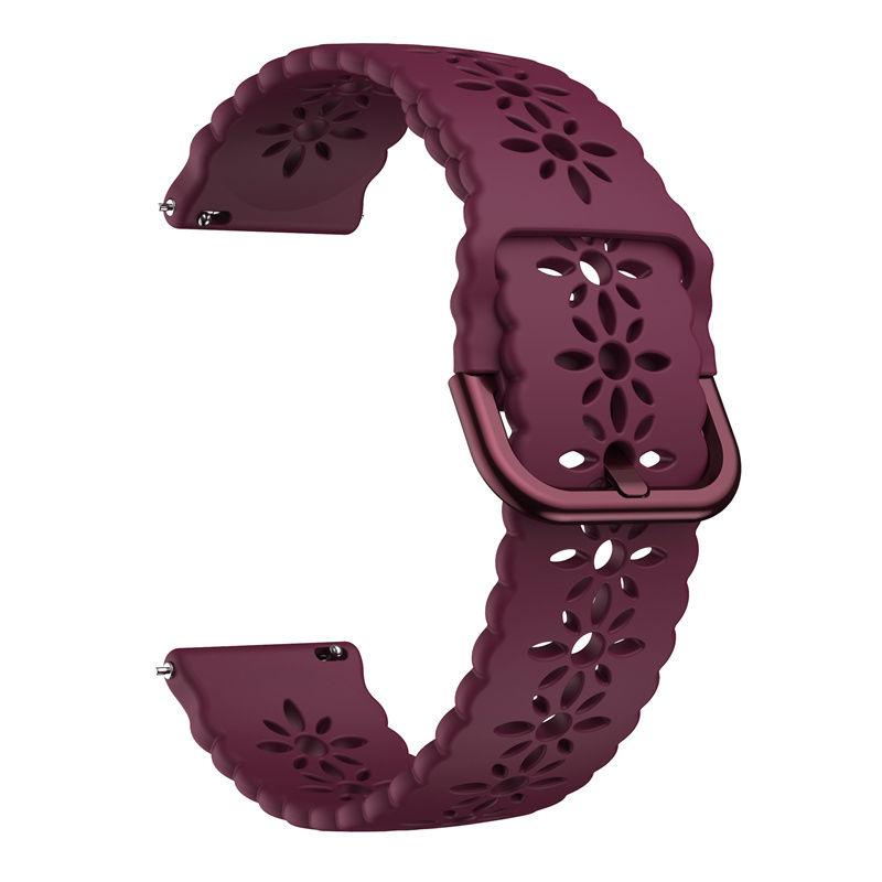 20mm 22mm Snowflake Pattern Hollow Silicone Replacement Strap for Sports Smart Watch Compatible with HUAWEI Watch Samsung Galaxy Watch Amazfit Watch