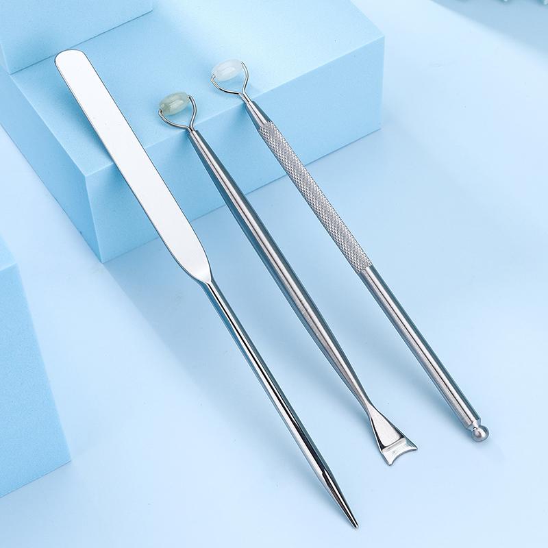 Eye Anti Wrinkle Natural Jade Roller Guasha Two-Sided Skin Scraper Facial Stone Firming Face Anti-Aging Puffy Eyes Massager