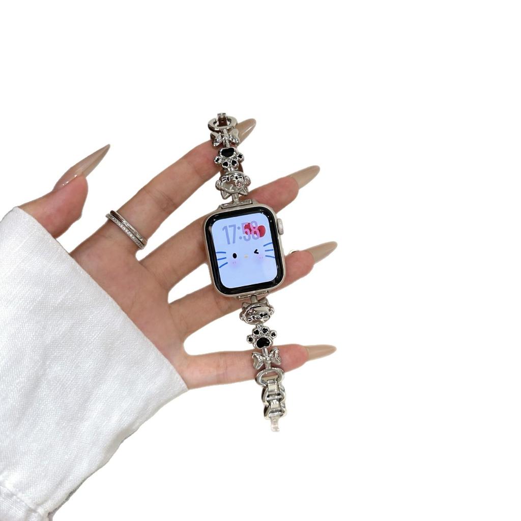 Compatible Apple Watch Band Cat Design Metal Bracelet iWatch SE Series 10 Women