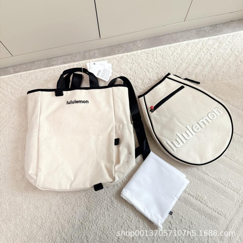 Lulu19L Nuova borsa da tennis ricamata, borsa sportiva da badminton, borsa da fitness, zaino staccabile, borsa a tracolla unisex