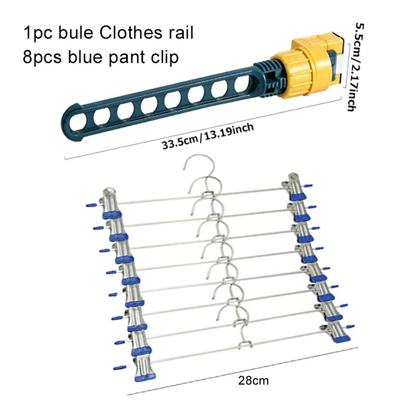 5/8pcs Hangers 8Holes Clothesline Plastic Hanger Non-slip Stainless Steel Pants Clip Portable Household Essentials Dormitory TMZ
