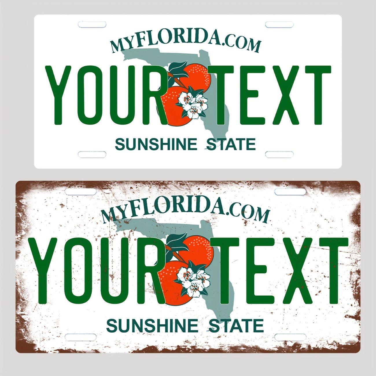 Customizable Retro Florida Metal Sign Tin Plate Wall Art Home Decor Bar Bedroom Poster чёрный