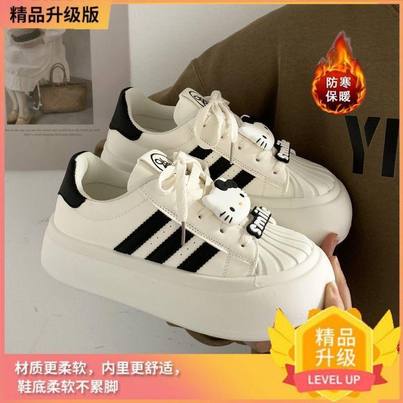 Niche Velvet Warm Women's Autumn and Winter New Thick-soled Casual Sports Shoes Shell Head Thickened Board Shoes