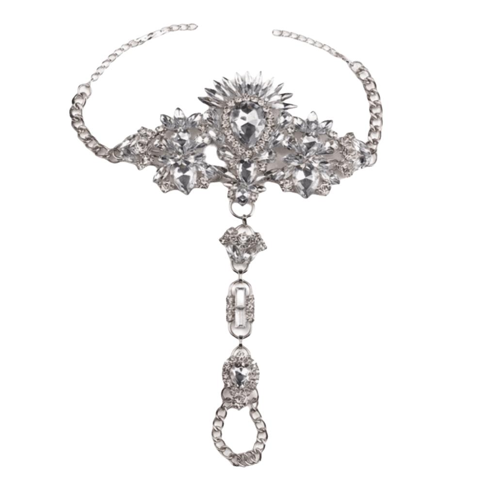 Sparkling Crystal Rhinestone Foot Chain Multi-layer Barefoot Chain Toe Ring Anklet Summer Wear
