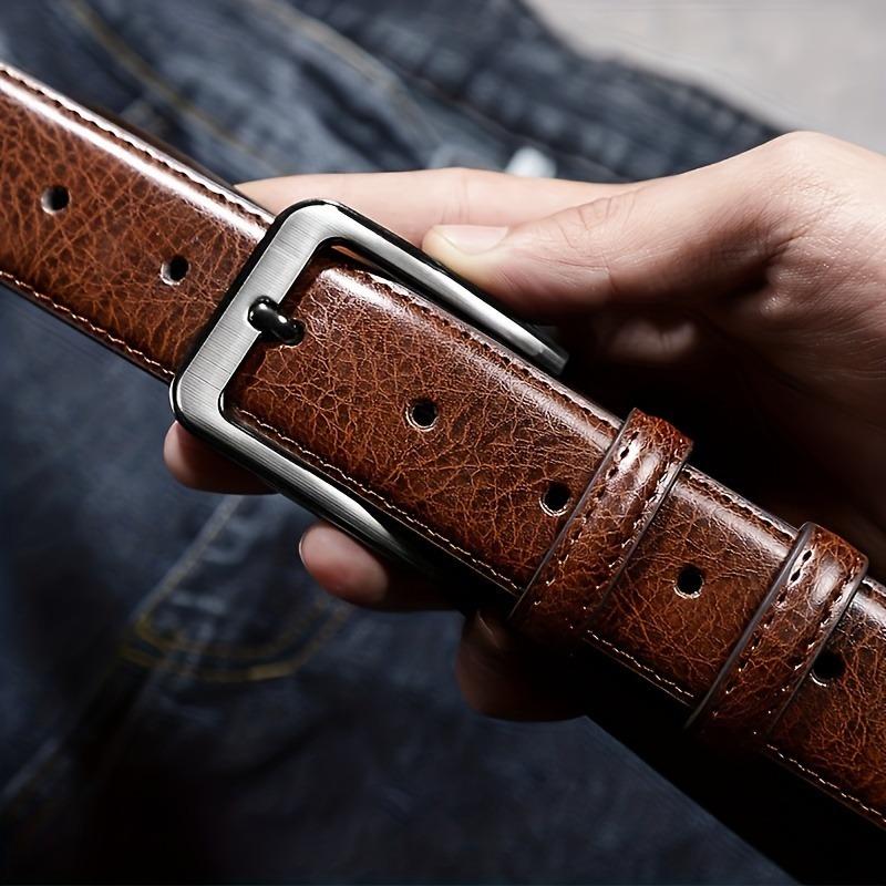 Men's Retro High-End Leather Pin Buckle Belt for Jeans