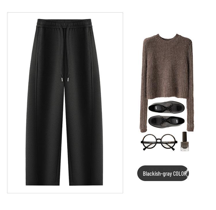 2025 Winter High Waist Wool Fleece-Lined Pants – Curved & Straight Leg Options
