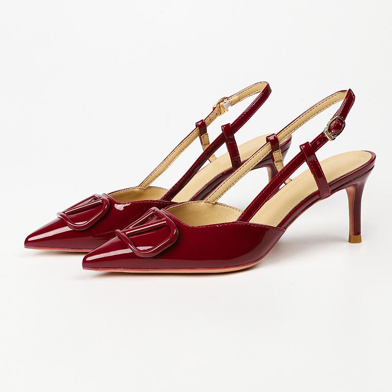 Spot L-36 neu 2025 Französische leichte Mund große Größe Mode Nude kleine duftende Stiletto-High Heels Damen-Sandalen
