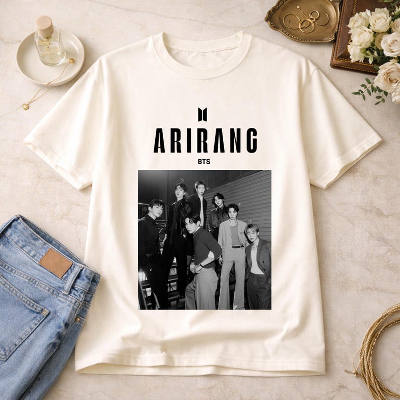 

2026 Summer Fashion Men Women BTS Airang World Tour T-shirt, Concert Tee, K-pop Band Shirt, Unisex Army Shirt XXXL