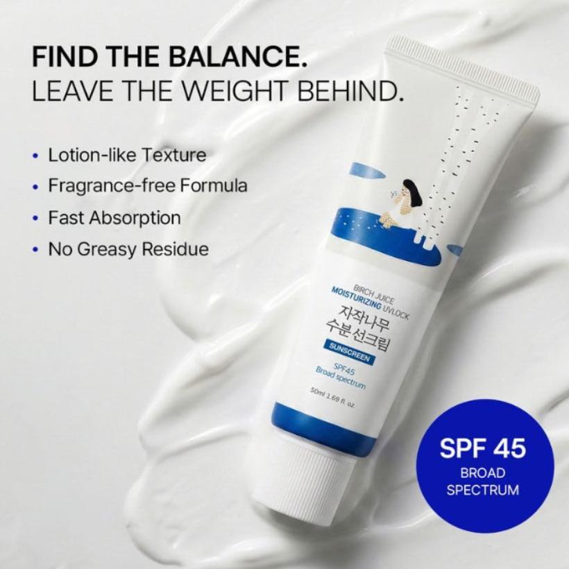 ROUND LAB Birch Juice Moisturizing Sunscreen SPF50+ PA++++ 50ml Hydrating UV Protection