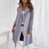 Damen Kaschmir Mantel Warmer Winter Wollmantel Langer Trenchcoat Mit Vollem Ärmel Oberbekleidung Strickjacke