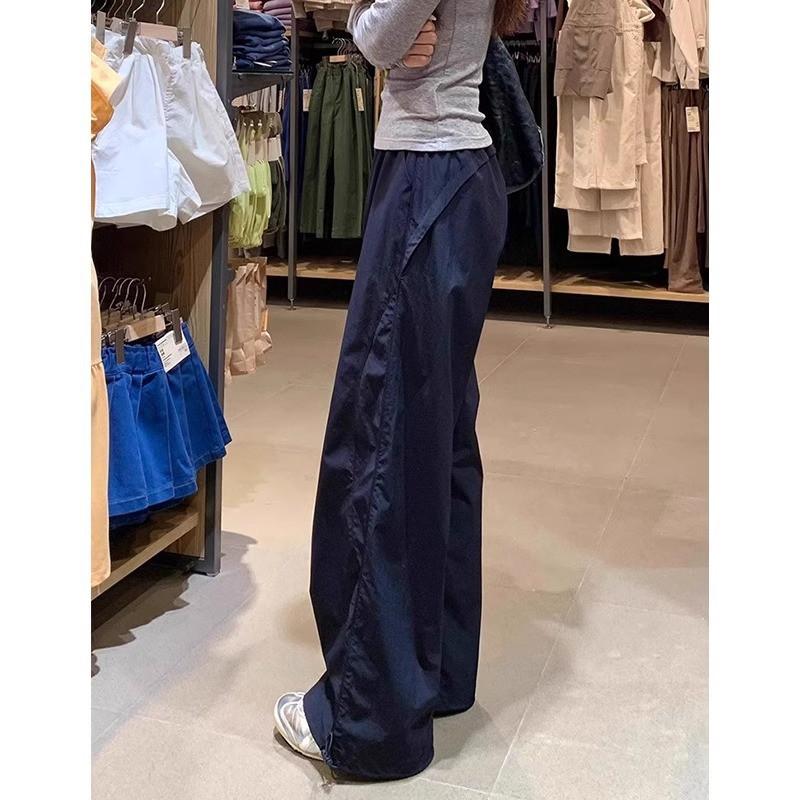Womens Quick-Dry High-Waist Straight Leg Cargo Pants Lightweight Workwear Loose Fit