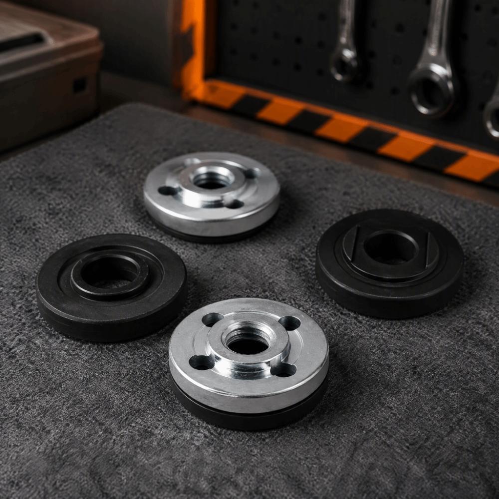 2 Pair Plated Surface Grinder Flange Set Threaded Design Grinder Shaft Nut  For Makita 6100