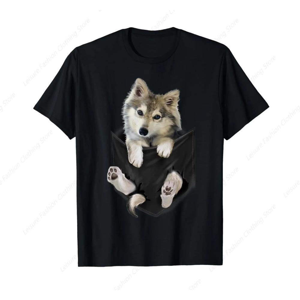

Wolf White Pup in Pocket T-Shirt Wolves Tee Shirt Gifts XXXXXL