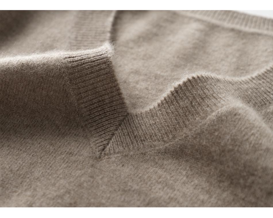 2025 Autumn/Winter Women's Cashmere V-Neck Sweater - Seven-Gauge, Long Sleeve, Loose Fit, Casual Base Layer