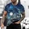 2025 Wolf T Shirt For Mens Animal Print Short Sleeve Top 3D Casual Street Man's T-shirt Oversized Tee Shirt Men Vintage Clothing
