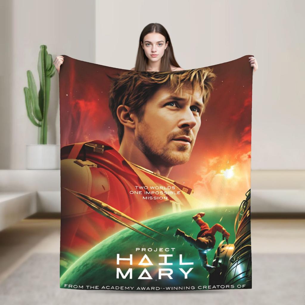 Project Hail Mary Poster Blanket Girls Flannel Bedding Throws For Living Room Soft Comfy Custom Quality Bedspread Gift Idea