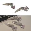 Ins Korea Rhinestones Bowknot Loves Metal Hairpin BB Clip Side Broken Hair Bangs Clip Word Clip Forehead Simple Clip