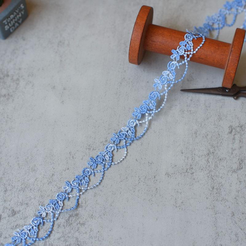 Colorful 2cm Floral Polyester Lace Trim for DIY Clothing Accessories