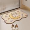 Cartoon Anti-Slip Bathroom Floor Mat - Water-Absorbent Linen Material for Toilet Entryway