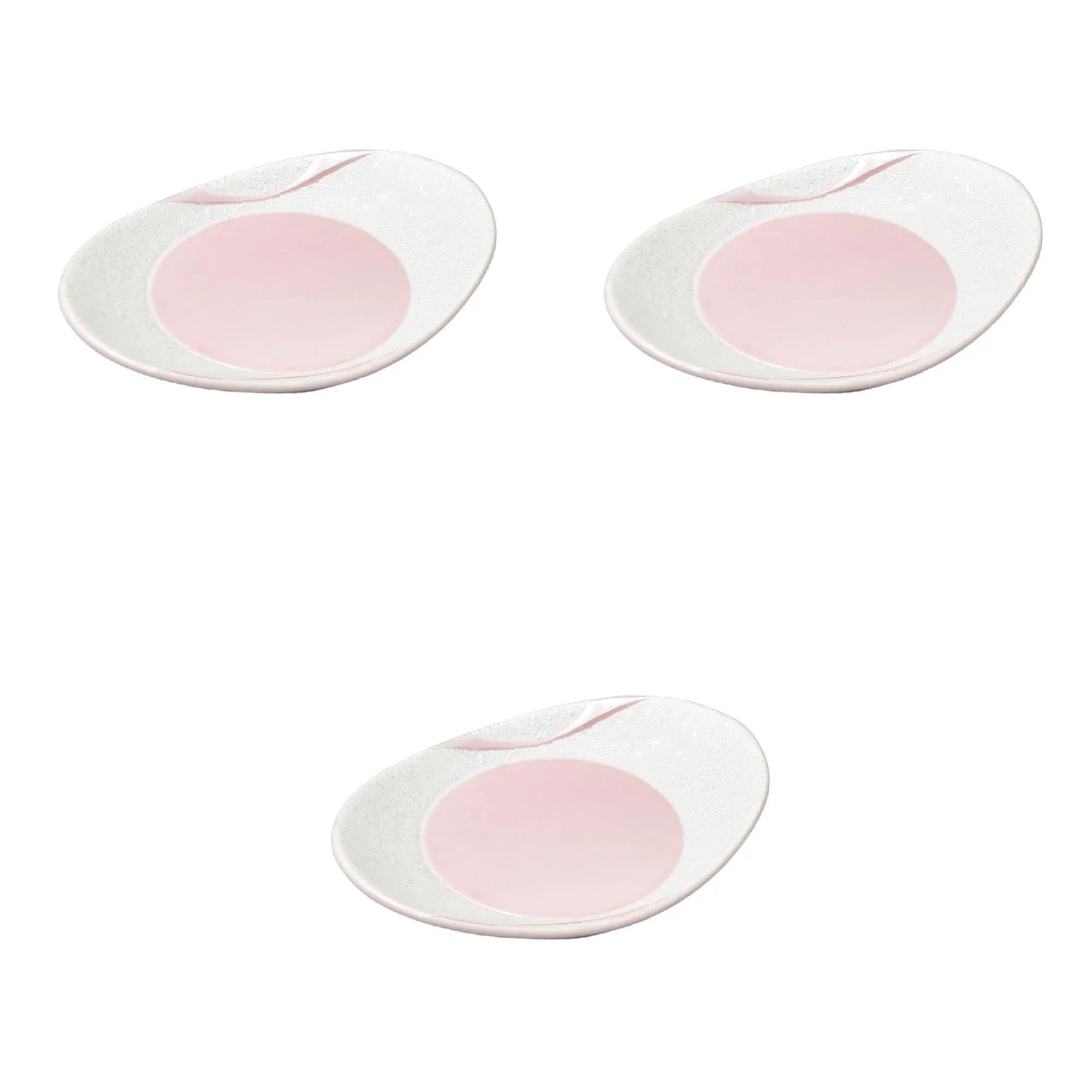 

Набор из 3 овальных маленьких тарелок с люстром «Проточная вода» x 9 x 2 Маленькие тарелки Арита-яки Setomonohonpo (розовый) [12,2 см] розовый