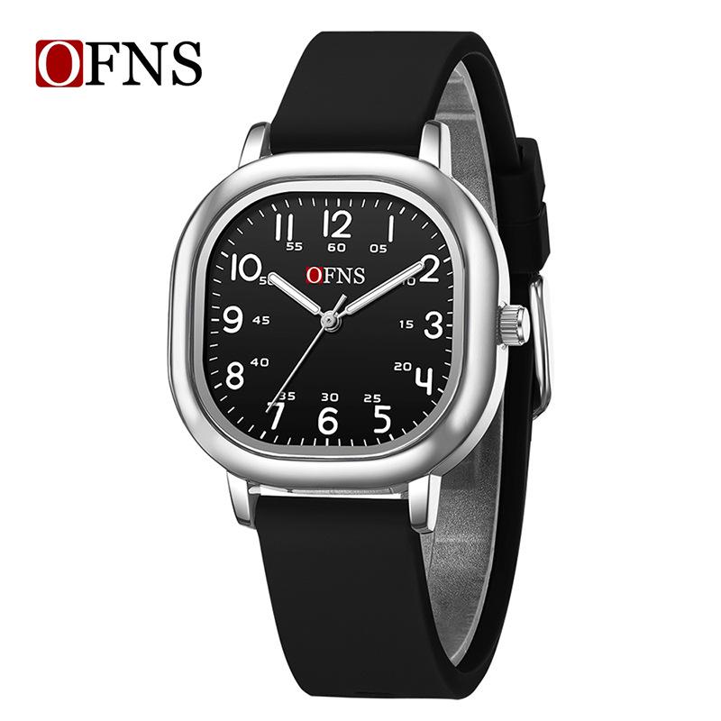 Oufanni Student Exam Watch: Silent Quartz Square Wristwatch with Night Light for Boys & Girls