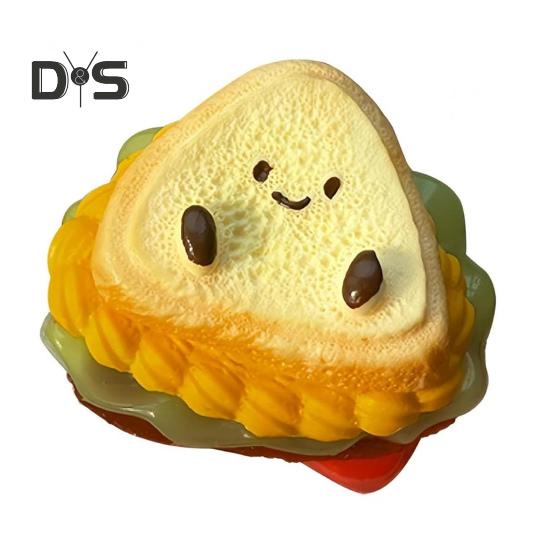 

Игрушки-сэндвичи ручной работы, мягкие игрушки-сэндвичи, 6-слойные игрушки-сэндвичи, сенсорная игрушка для снятия стресса, для офиса, школы жёлтый