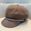 Women's Retro Wool Newsboy Beret Hat with Metal Chain