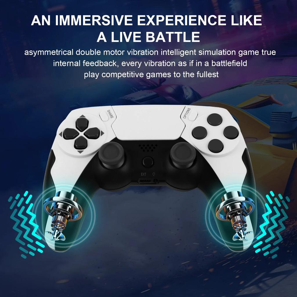 Wireless Controller BT Gamepad Double Vibration No Latency with Touchpad Microphone Earphone Port for PS4 PS3 PC