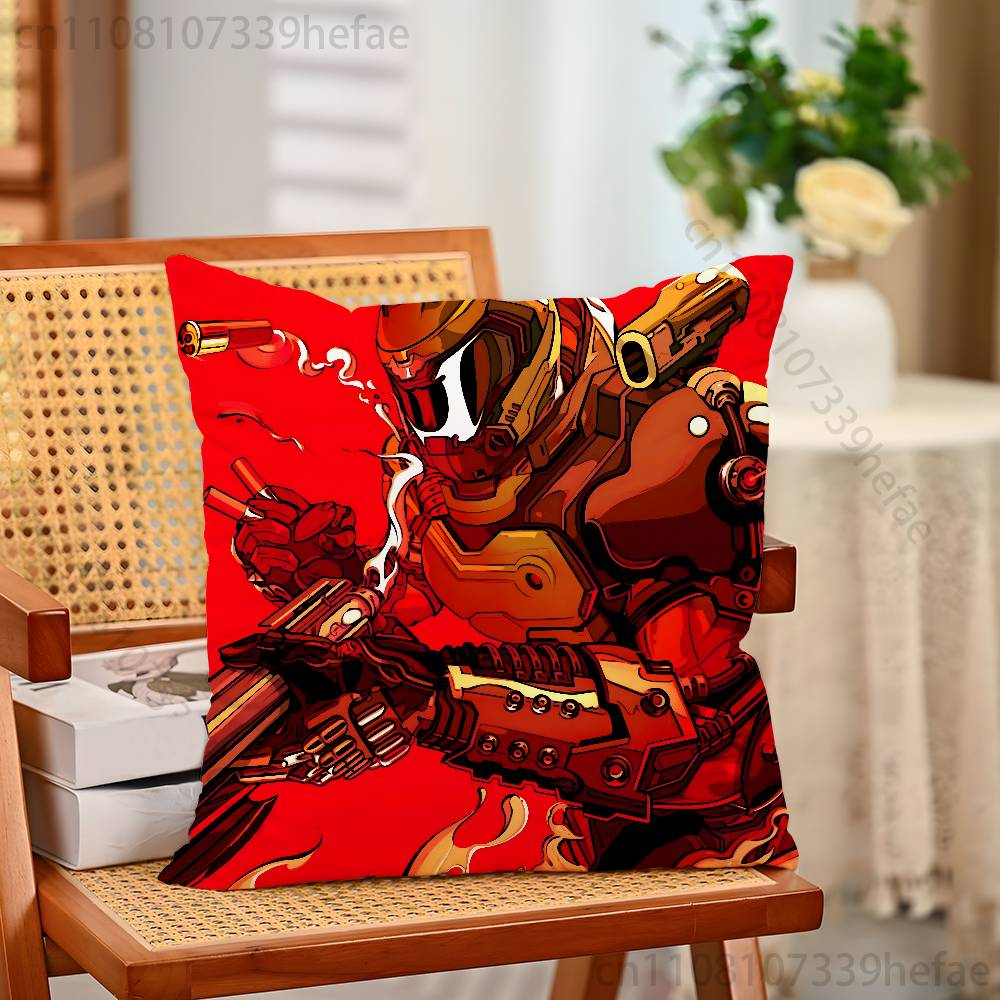 DDoomslayer Game Pillow Case Plush Pillow Cases Home Decoration Pillow Cover for Sofa Bed Chair Living Room