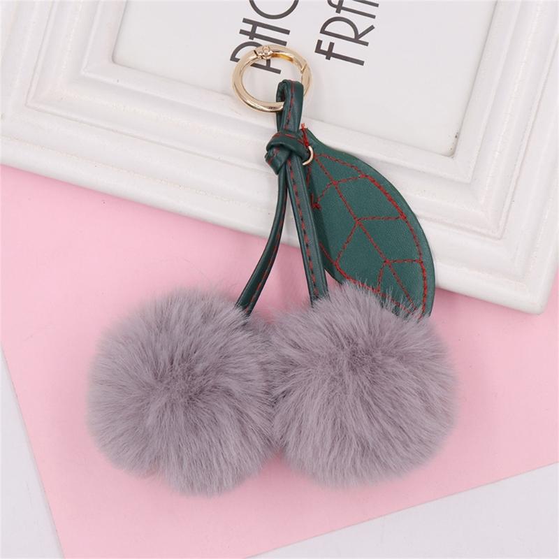 Cherry Keychain Bag Pendant Bag Accessory Plush Texture Key Holder Key Ornament Suitable for Gifting and Daily Use