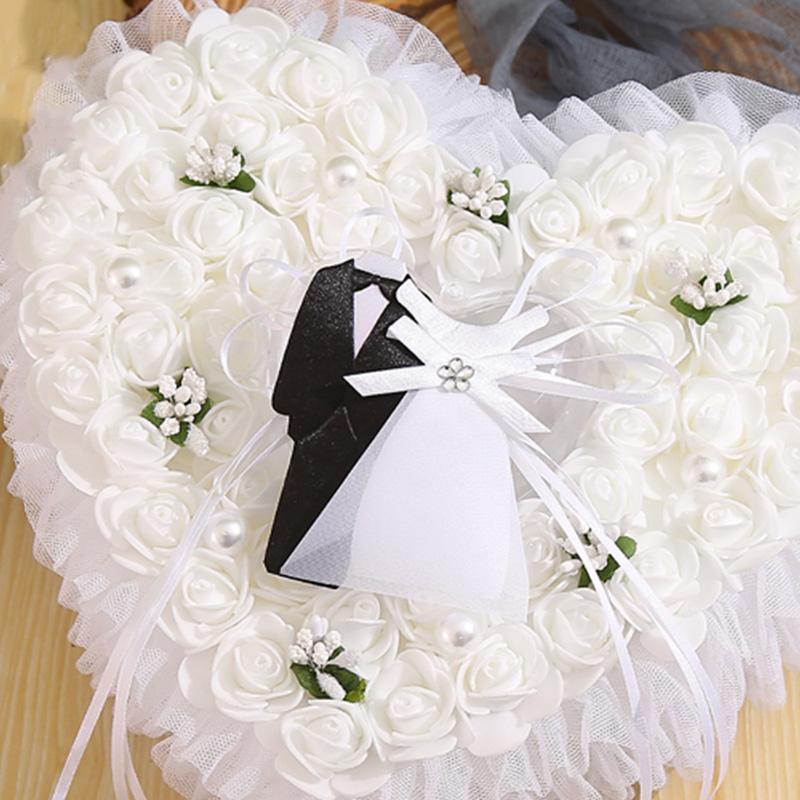 French Wedding Partner Ring Pillow Love Birthday Valentine Flower Gifts Creative Photography Props Wedding Supplies