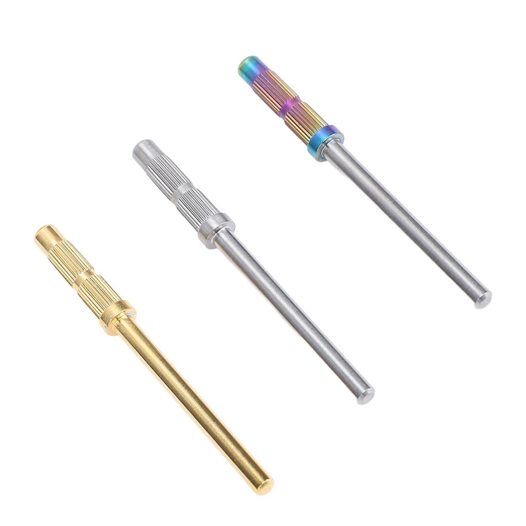 3pcs 3mm Nail Mandrel Stainless Steel Manicure Pedicure Mandrel Rods Sanding Bands Shaft