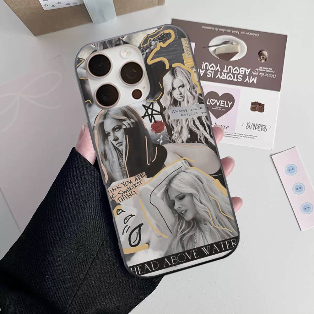 Avril Ramona Lavigne Phone Case For IPhone 16 15 17 Pro 11 12 13 14 Pro Max Plus Soft Ripple Silicone Cover Shell
