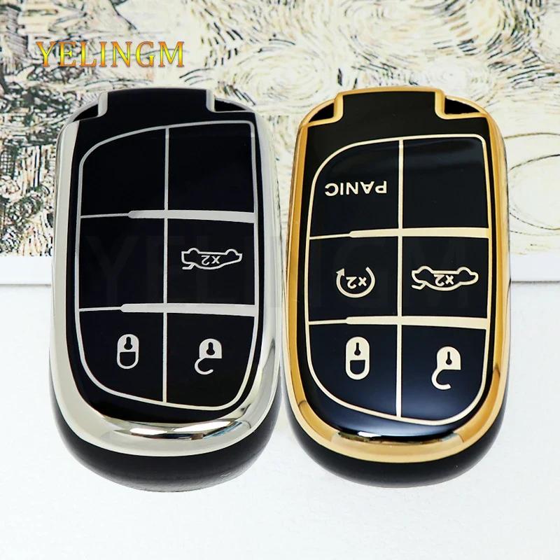 3 5 Buttons Soft Tpu Car Key Case Cover For Jeep Grand Cherokee Dodge Jcuv Dart Journey Chrysler 300C Fiat Remote Fob Keychain