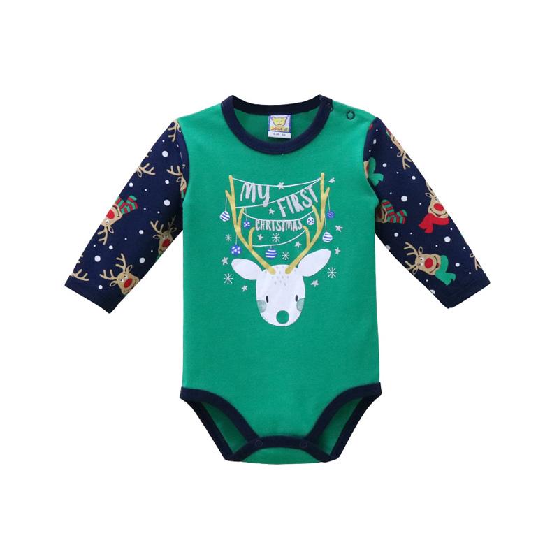 Newborn Kids Boys Girl Cotton Clothes Set Romper Trousers 2pcs/set Sports Outfits Snap Button Romper Warm Christmas Clothing Two-Piece Or 1Pcs Romper