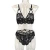 Fun piece set, autumn new lace splicing with bow sexy underwear set Fun