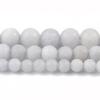 Natural Matte Light Blue Jades Stone Beads Grey Frosted Loose Round Beads For DIY Jewelry Making Bracelet Accessories 6 8 10mm