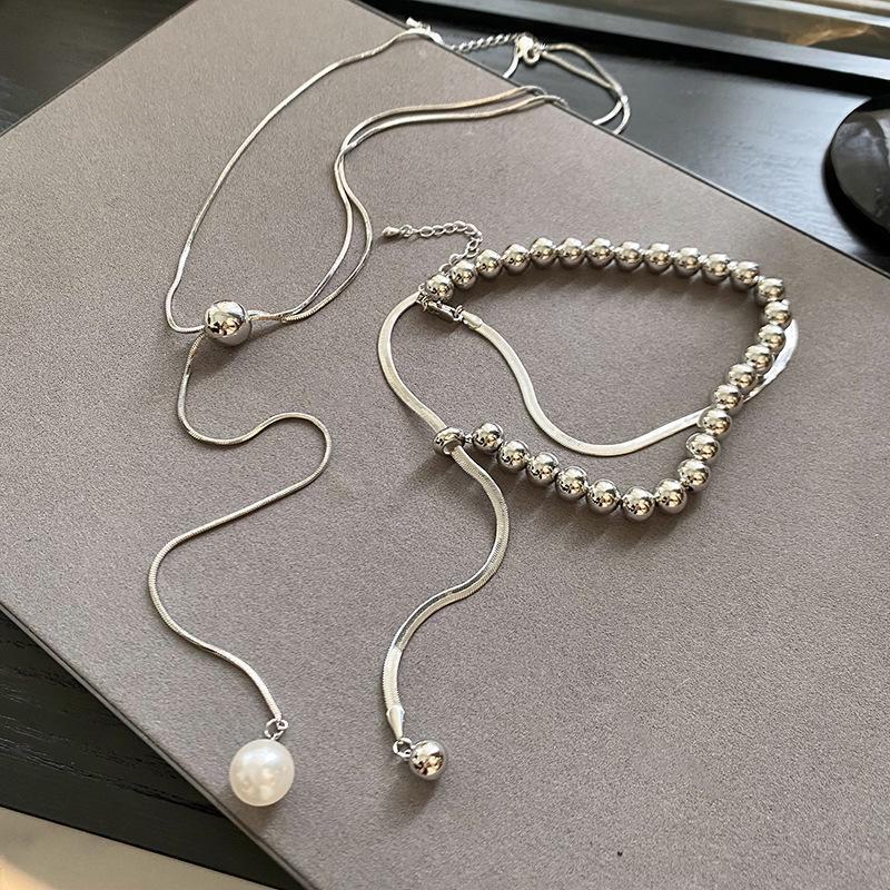 Colier pulover cu ciucure lung din perle albe pentru femei Shijiaao